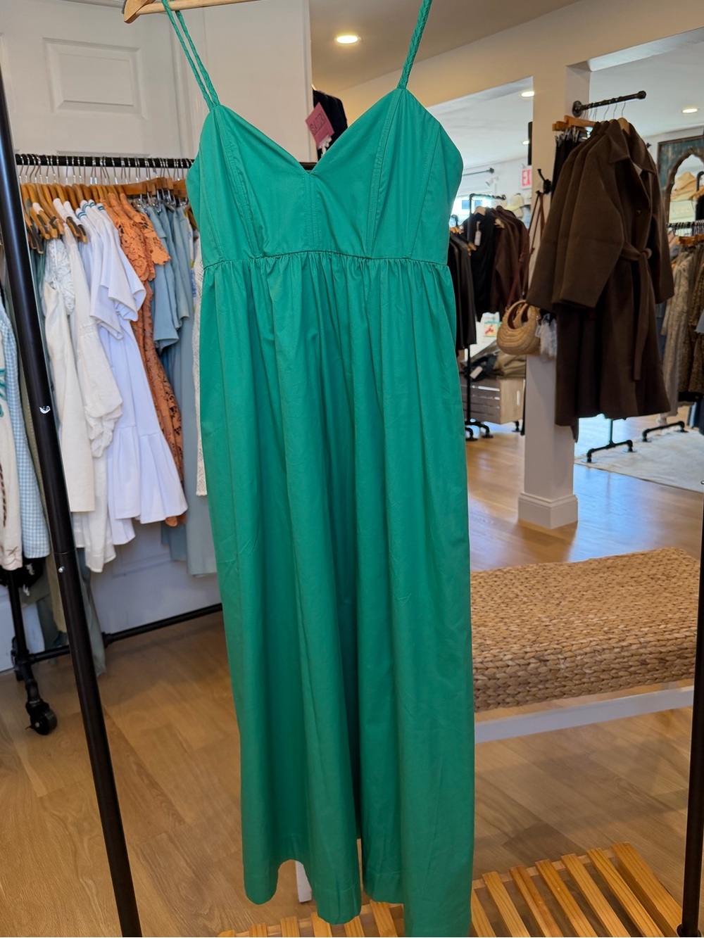 Libby Green Boned Bodice Midi Dress